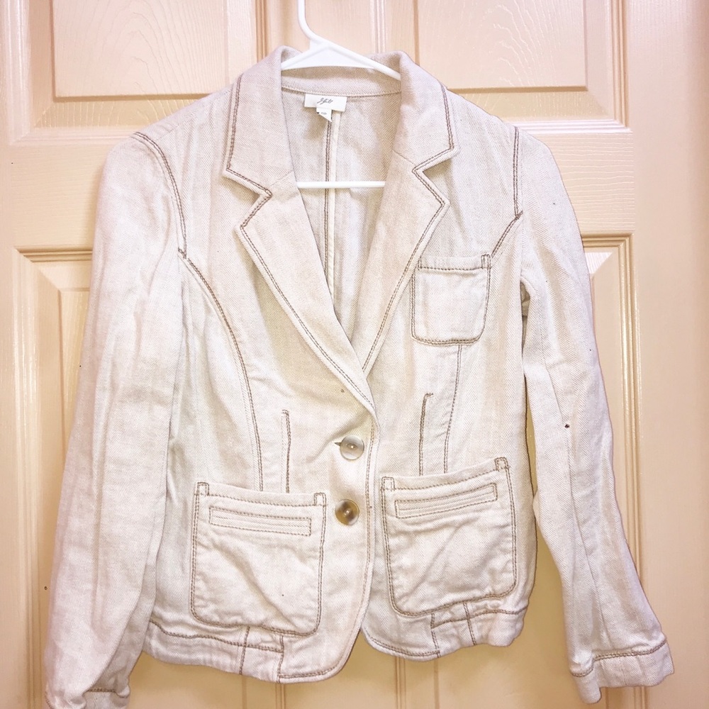 J Jill beige/khaki, casual blazer 0P EUC